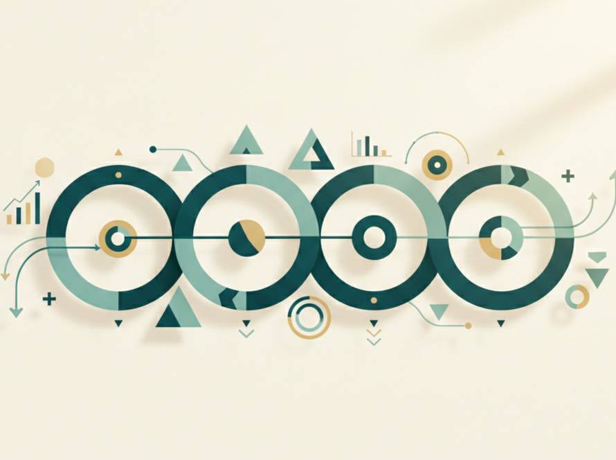 grafik zur darstellung der säulen von operational excellence: stabile prozesse, kpis und führungskräfte