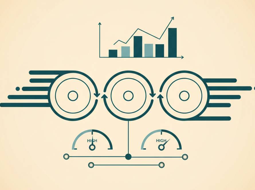 Führungskraft steht vor einem Prozessboard und analysiert Kennzahlen zur Operativen Excellence im Unternehmen