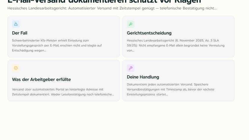 Laptop mit geöffnetem Bewerbungsportal und Versandbestätigung einer E-Mail-Einladung