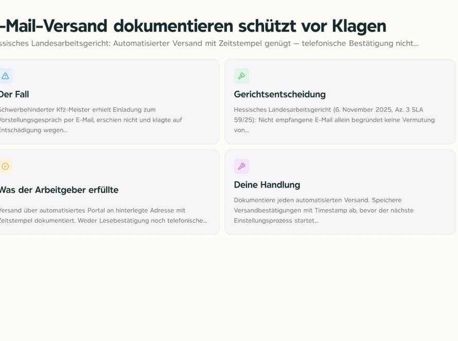 Laptop mit geöffnetem Bewerbungsportal und Versandbestätigung einer E-Mail-Einladung