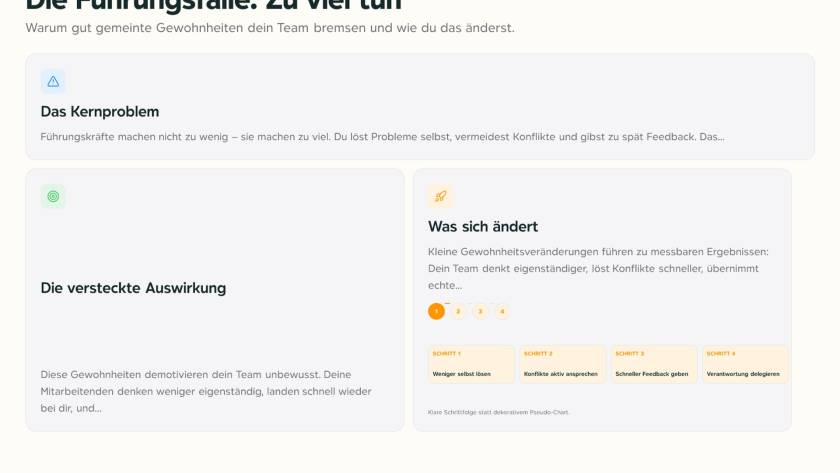 Führungskraft am Schreibtisch umgeben von Post-its und Aufgaben, die eigentlich ans Team gehören
